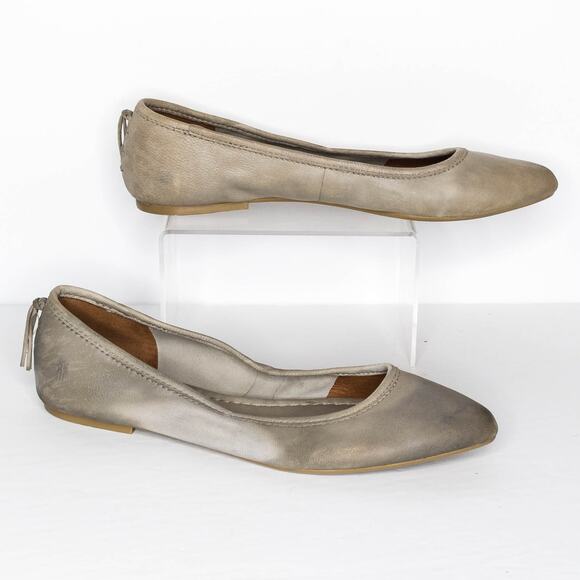 Frye Regina Ballet Slippers Flats Quiet Luxury Minimalist Old Money Ash 8 Flawed - Picture 1 of 6